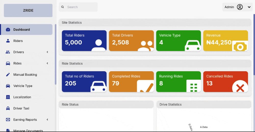 Zride Dashboard